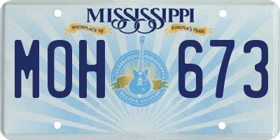 MS license plate MOH673