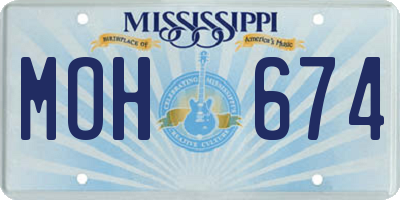MS license plate MOH674