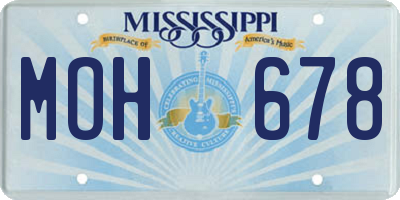 MS license plate MOH678