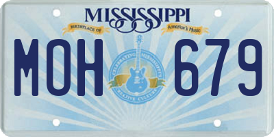 MS license plate MOH679