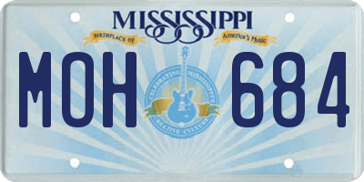 MS license plate MOH684