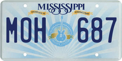 MS license plate MOH687