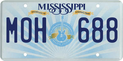 MS license plate MOH688