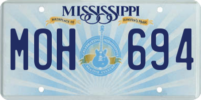 MS license plate MOH694