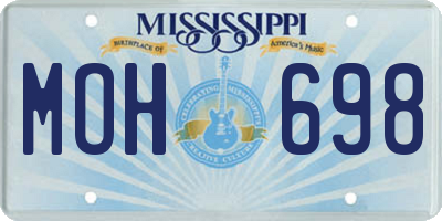 MS license plate MOH698