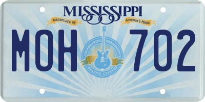 MS license plate MOH702