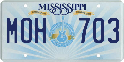 MS license plate MOH703
