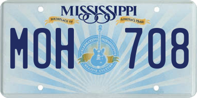 MS license plate MOH708