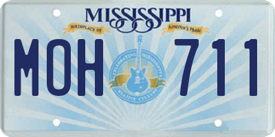 MS license plate MOH711