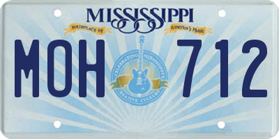 MS license plate MOH712