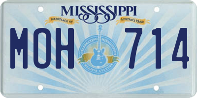 MS license plate MOH714