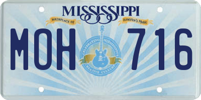MS license plate MOH716