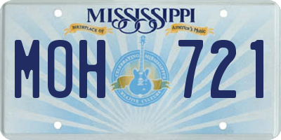 MS license plate MOH721