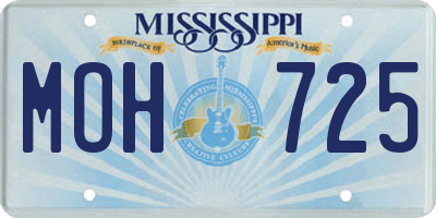 MS license plate MOH725