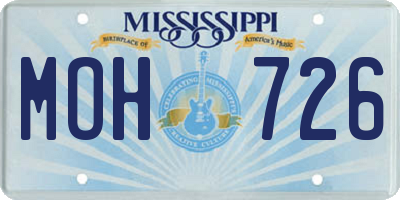 MS license plate MOH726