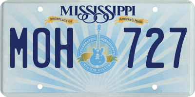 MS license plate MOH727