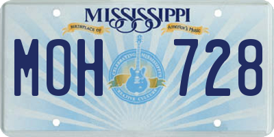 MS license plate MOH728