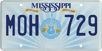 MS license plate MOH729