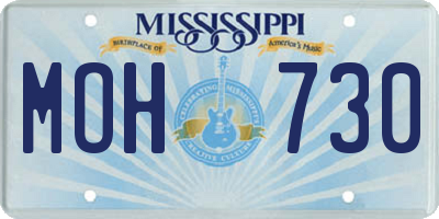 MS license plate MOH730