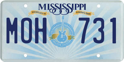 MS license plate MOH731