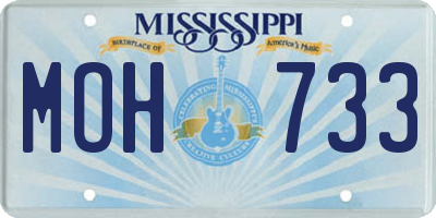 MS license plate MOH733