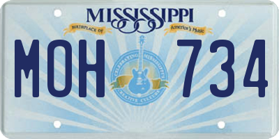 MS license plate MOH734
