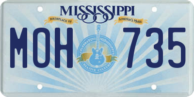 MS license plate MOH735