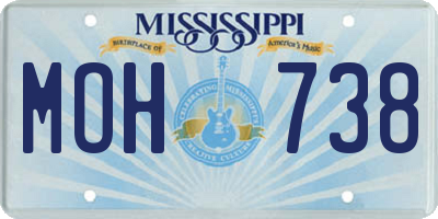 MS license plate MOH738