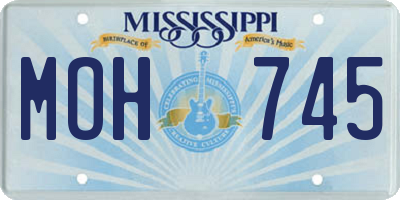 MS license plate MOH745