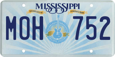MS license plate MOH752