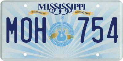 MS license plate MOH754