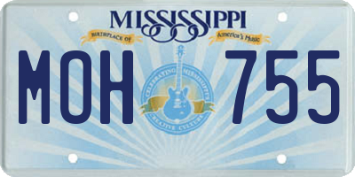 MS license plate MOH755