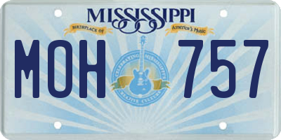 MS license plate MOH757