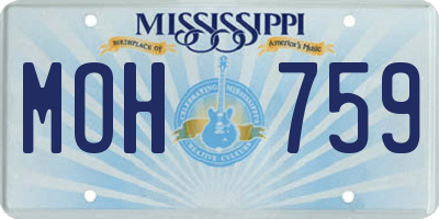 MS license plate MOH759