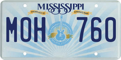 MS license plate MOH760