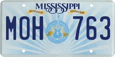 MS license plate MOH763