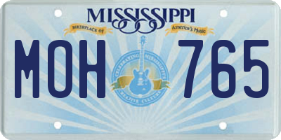 MS license plate MOH765