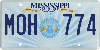 MS license plate MOH774
