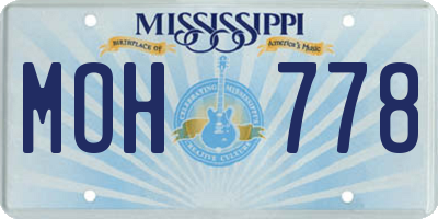 MS license plate MOH778