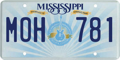 MS license plate MOH781