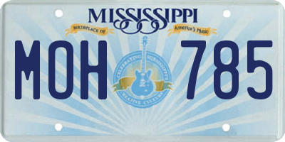MS license plate MOH785