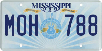 MS license plate MOH788
