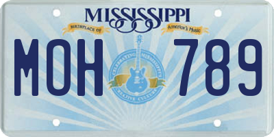 MS license plate MOH789