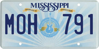 MS license plate MOH791