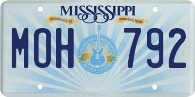 MS license plate MOH792