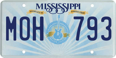 MS license plate MOH793