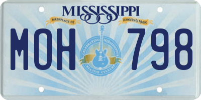 MS license plate MOH798
