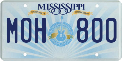 MS license plate MOH800