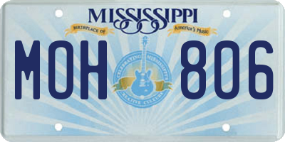 MS license plate MOH806