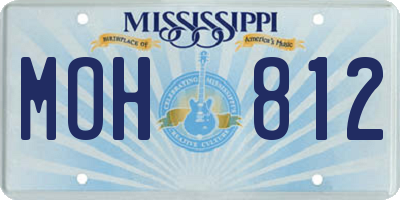 MS license plate MOH812